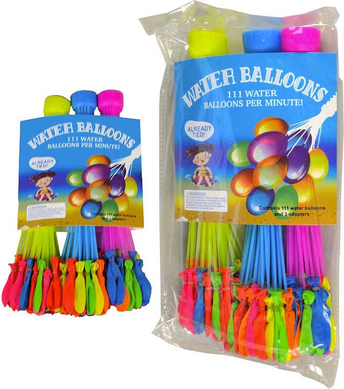 Balóny na vodu barevné vodní bomby s adaptérem set 111ks v sáčku - obrázek 1
