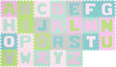 BabyOno Dětské pěnové puzzle Abeceda, 26 ks - pastelové - obrázek 1