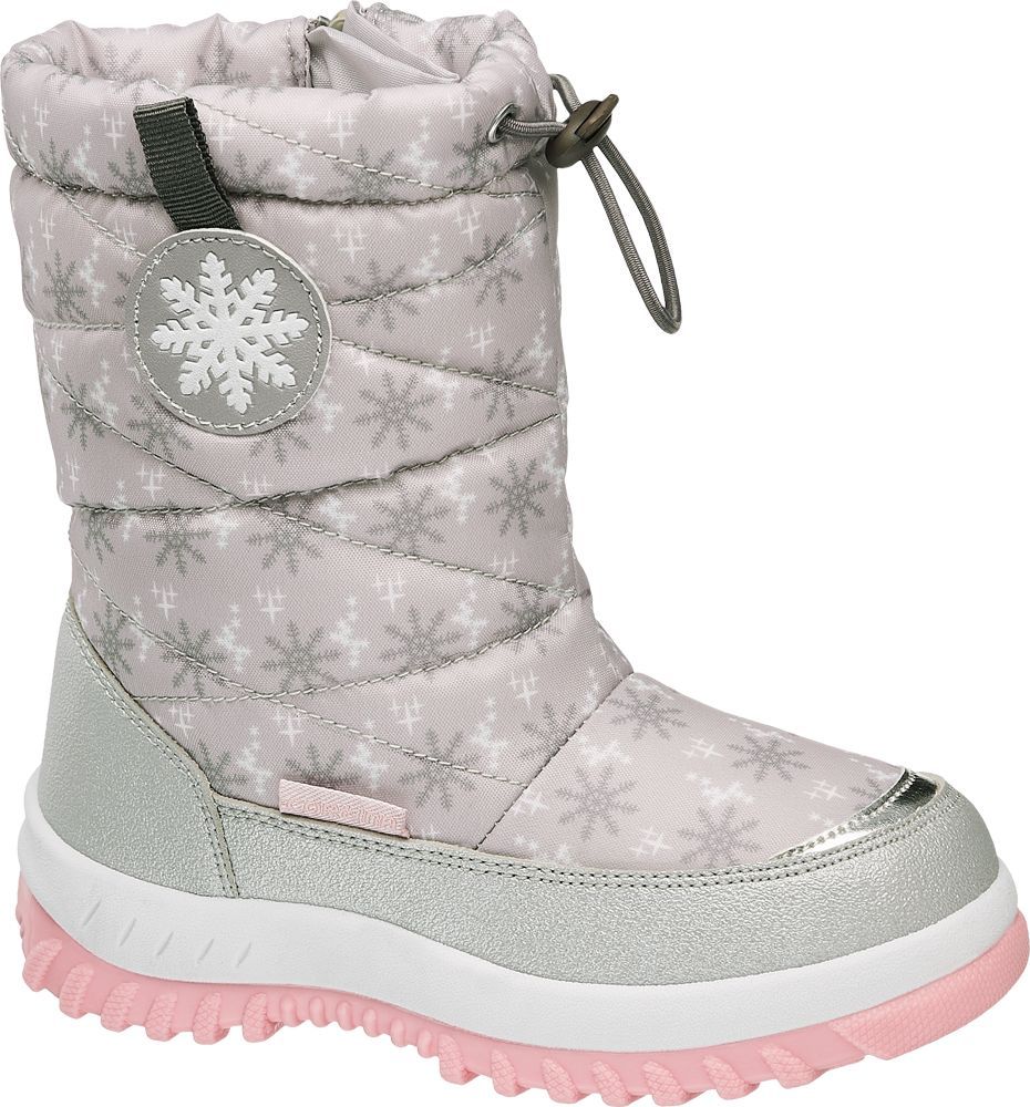 Deichmann - Cortina Světle šedé dívčí sněhule Cortina se zipem 28 světle šedá - obrázek 1