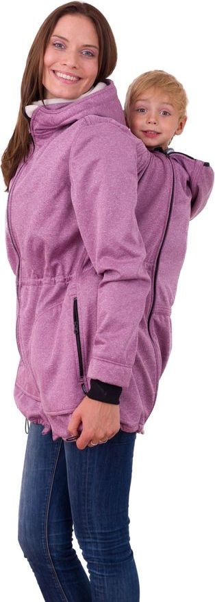 Jožánek ALICE- softshellová bunda pro nosící maminky, RŮŽOVÝ melír L/XL - obrázek 1