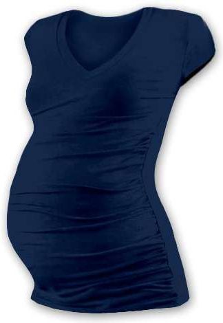 Jožánek VANDA- těhotenské tričko s "V" výstřihem, mini rukáv, JEANS M/L - obrázek 1