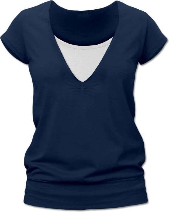 Jožánek KARLA- kojící tričko, krátký rukáv, jeans M/L - obrázek 1