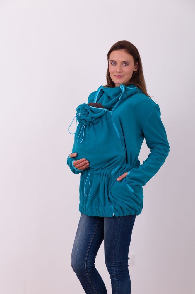 Jožánek NINA- nosící fleece mikina s kapucí ( pouze pro přední nošení ), petrolejová M/L - obrázek 1