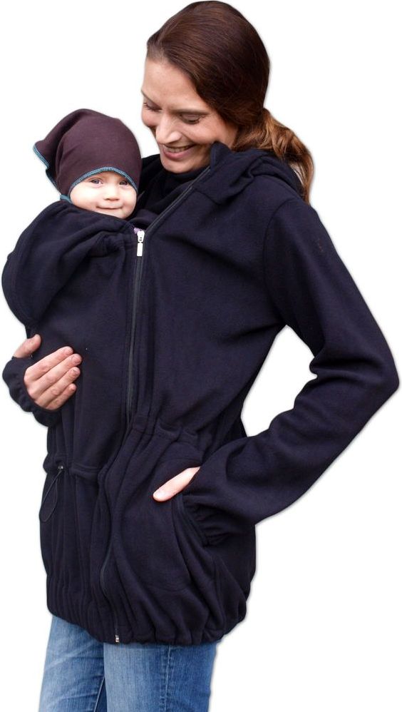 Jožánek NINA- nosící fleece mikina s kapucí ( pouze pro přední nošení ), černá M/L - obrázek 1
