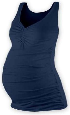 Jožánek TATIANA- těhotenské tílko s řaseným "V" výstřihem, JEANS L/XL - obrázek 1