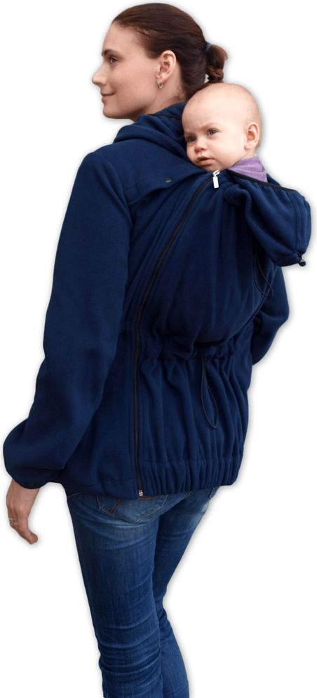 Jožánek NELA- nosící fleece mikina s kapucí ( přední/zadní nošení ), tm. modrá S/M - obrázek 1