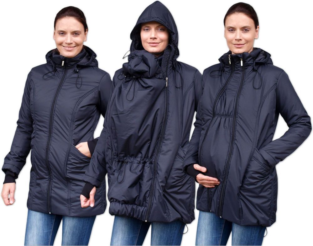 Jožánek ZORA- zimní vyteplená bunda pro těhotné a nosící ženy, černá, L/XL - obrázek 1