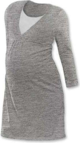 Jožánek LUCIE- noční košile pro těhotné a kojící matky- ŠEDÝ MELÍR L/XL - obrázek 1