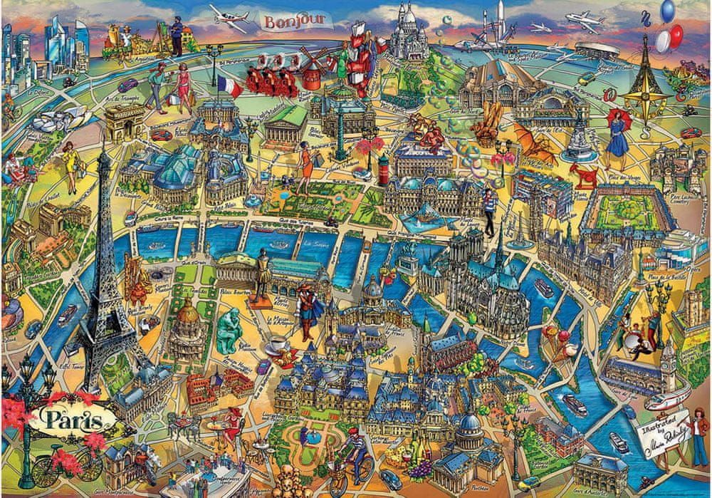 Educa Puzzle 500 dílků City Maps - Paris - obrázek 1
