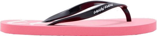 Calvin Klein Dámské žabky Ff Sandals KW0KW01027-0J6 Neon Coral Pink (Velikost 35-36) - obrázek 1