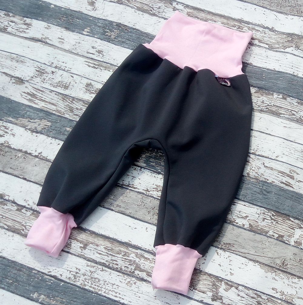 Softshellové kalhoty Yháček, zimní, šedá/světle růžová Velikost: 98 - obrázek 1