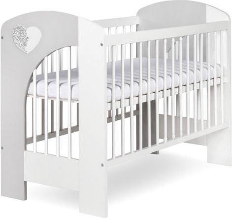 Klups Postýlka NELL 120x60 - Bílá s šedou - 120x60 - obrázek 1