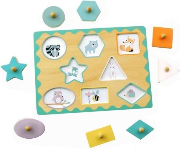 Adam Toys Edukační vkládačka s úchyty - tvary - obrázek 5