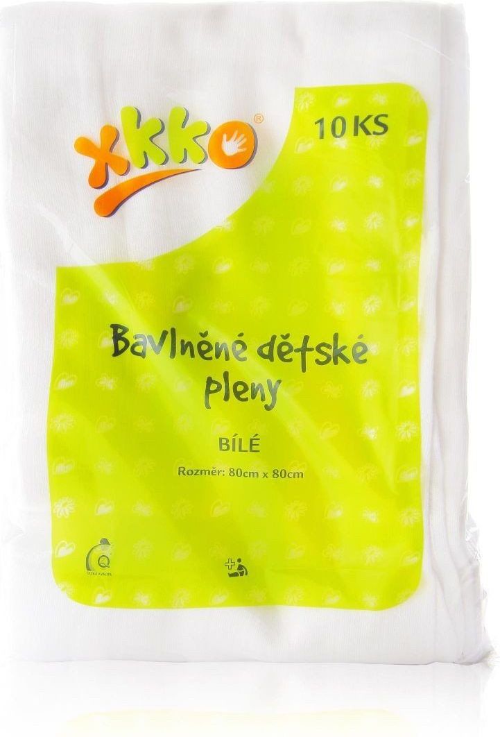 KIKKO Bavlněné pleny Classic 80x80 (10 ks) – bílé - obrázek 2