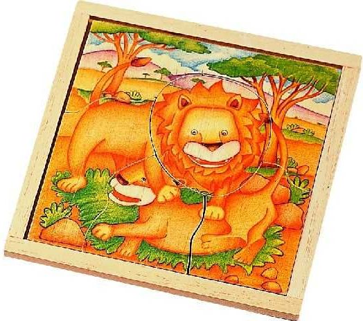 Voila Dřevěné hračky -  Puzzle na desce - Dřevěné puzzle LEV - obrázek 1