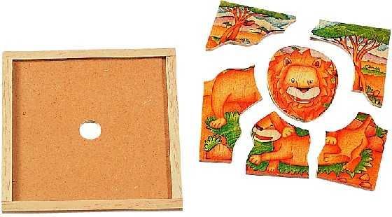 Voila Dřevěné hračky -  Puzzle na desce - Dřevěné puzzle LEV - obrázek 2