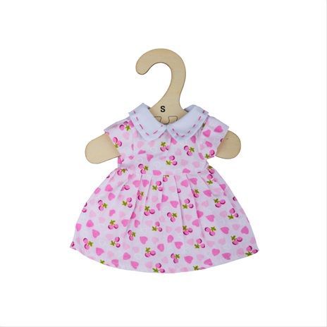 Bigjigs Toys Růžové šaty se srdíčky  pro panenku 28 cm - obrázek 1