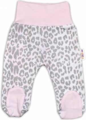 Bavlněné kojenecké polodupačky Baby Nellys ® - Gepardík - šedo/růžové - obrázek 1