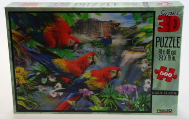 Puzzle Papoušci 500 dílků 3D - obrázek 1