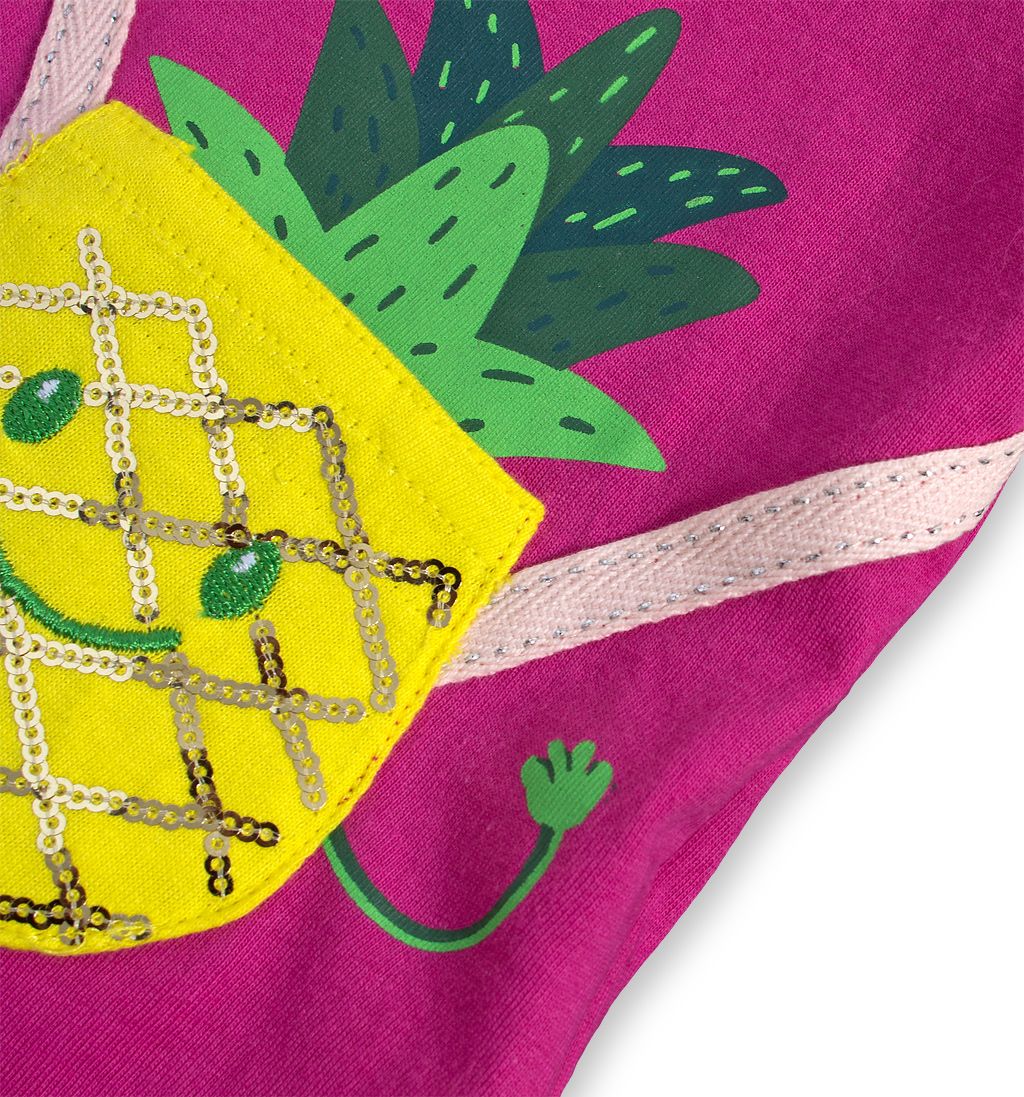 Dívčí tričko LEMON BERET ANANAS tmavě růžové Velikost: 92-98 - obrázek 3