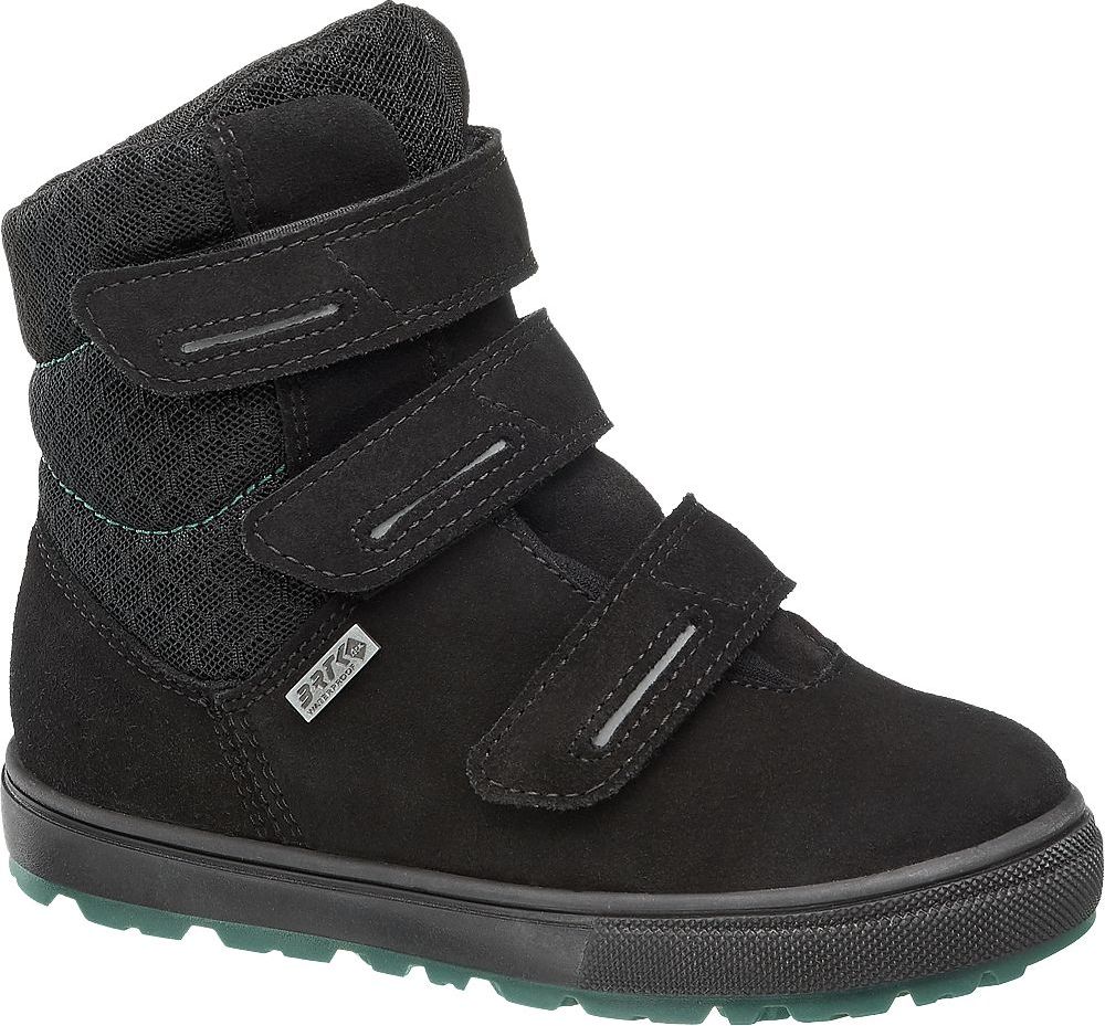 Deichmann - Bartek Černá kožená kotníková obuv na suchý zip Bartek s TEX membránou 30 černá - obrázek 1