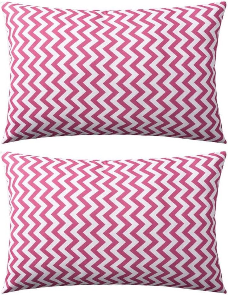 Vidaxl Venkovní polštáře 2 ks cikcak potisk 60x40 cm růžová - obrázek 1