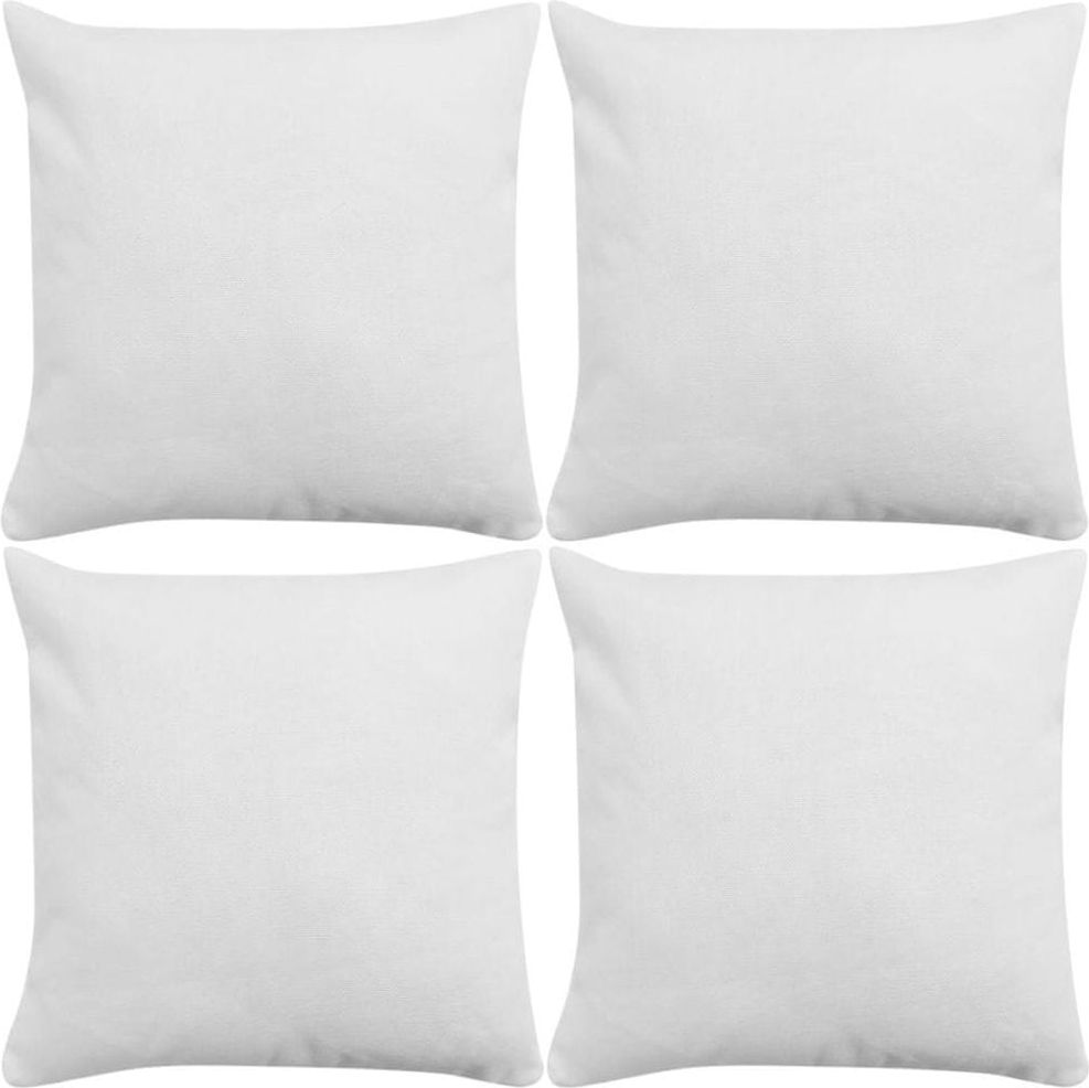 Vidaxl Povlaky na polštářek 4 ks, se vzhledem lnu bílé 80x80 cm - obrázek 1
