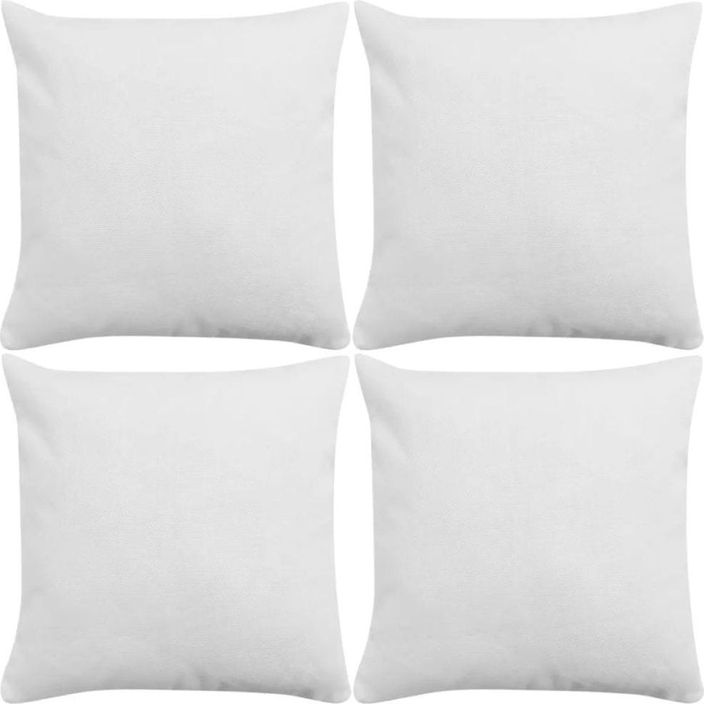 Vidaxl Povlaky na polštářek 4 ks, se vzhledem lnu bílé 40x40 cm - obrázek 1