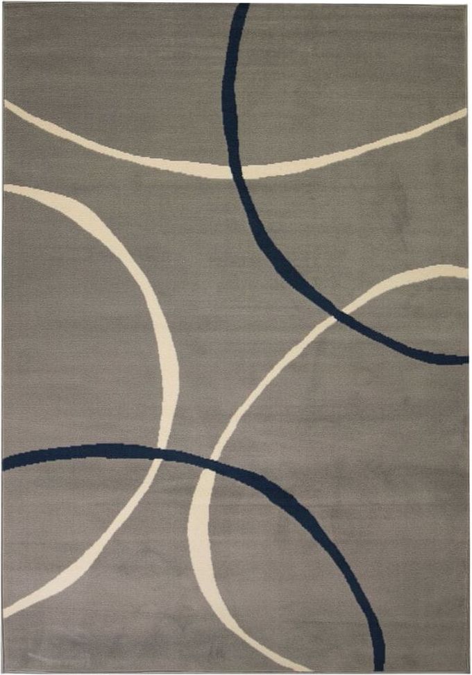 Vidaxl Moderní koberec s kruhovým vzorem 120 x 170 cm šedý - obrázek 1