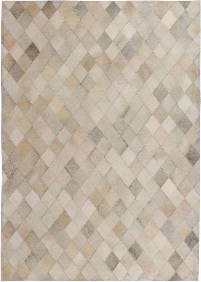 Vidaxl Koberec patchwork pravá kůže 120 x 170 cm diamanty šedý - obrázek 1