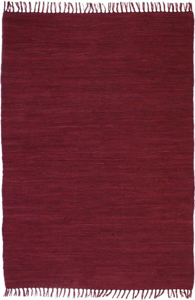 Vidaxl Ručně tkaný koberec Chindi bavlna 200 x 290 cm vínový - obrázek 1