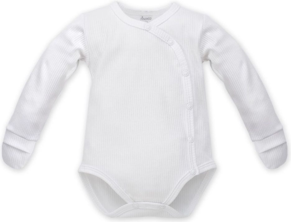 Body dlouhý rukáv rozepínací s rukavicemi Pinokio White 62 - obrázek 1