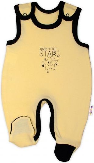 Baby Nellys Kojenecké bavlněné dupačky Baby Nellys, Baby Little Star - žluté, vel. 56 56 (1-2m) - obrázek 1