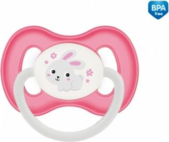 Dudlík symetrický Canpol Babies 18m+ C, Bunny&,Company - králiček růžový - obrázek 1