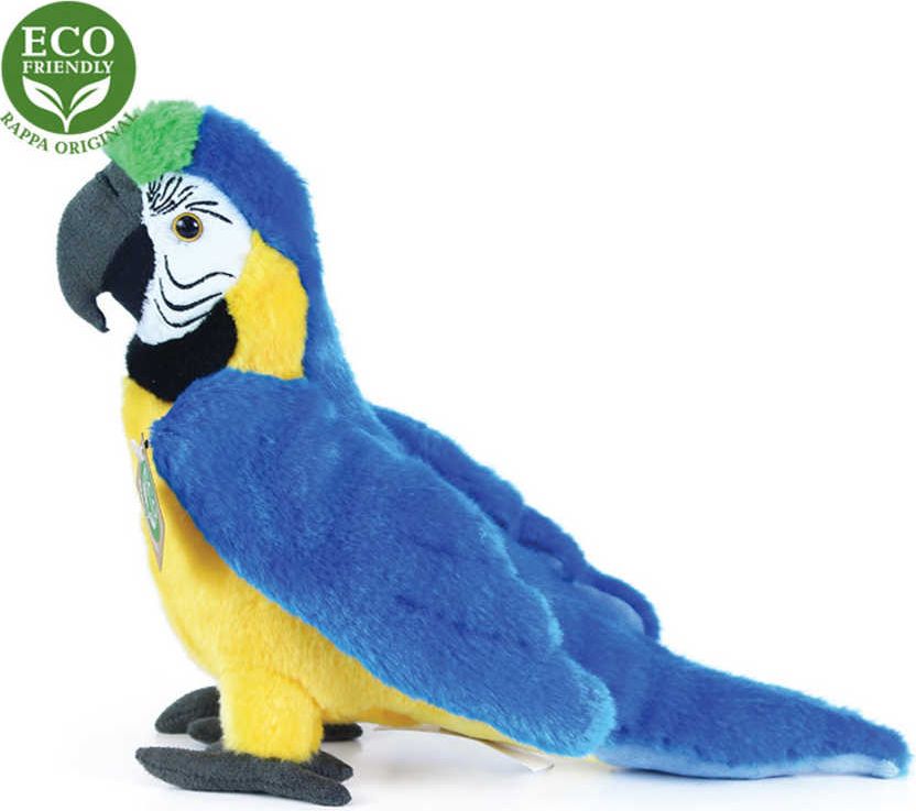 PLYŠ Ptáček papoušek Ara Ararauna 26cm Eco-Friendly *PLYŠOVÉ HRAČKY* - obrázek 2