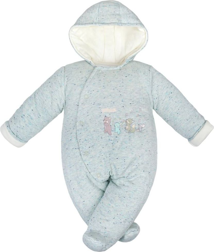 BABY SERVICE Zimní kojenecká kombinéza Baby Service Animals světle modrá - 74 (6-9m) - obrázek 1