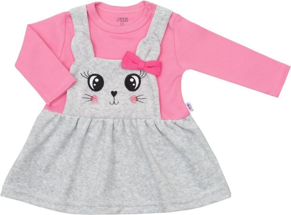 NEW BABY Kojenecké semiškové šatičky New Baby For Babies růžové - Kojenecké semiškové šatičky New Baby For Babies růžové - obrázek 1