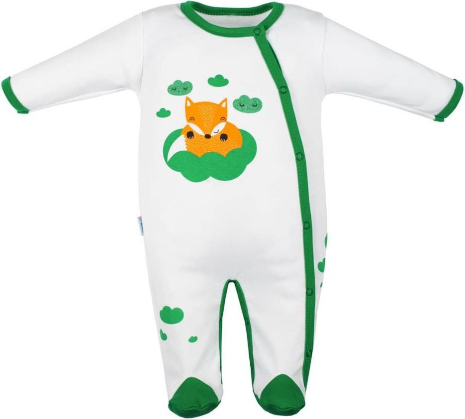 NEW BABY Kojenecký bavlněný overal New Baby Liška zelená - Kojenecký bavlněný overal New Baby Liška zelená - obrázek 1
