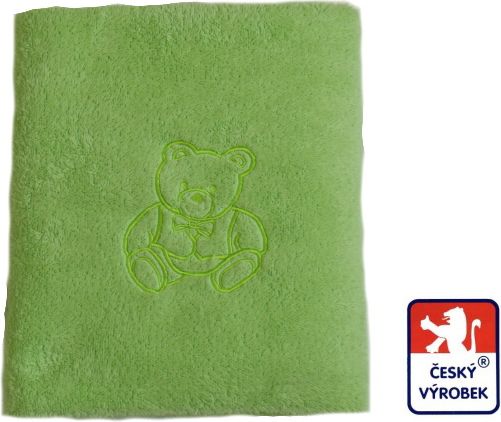 Deka na kočárek Lama, zelená s medvídkem - obrázek 1