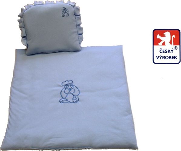 Peřinky do kočárku mako, Dětský svět, modré s pejskem - obrázek 1