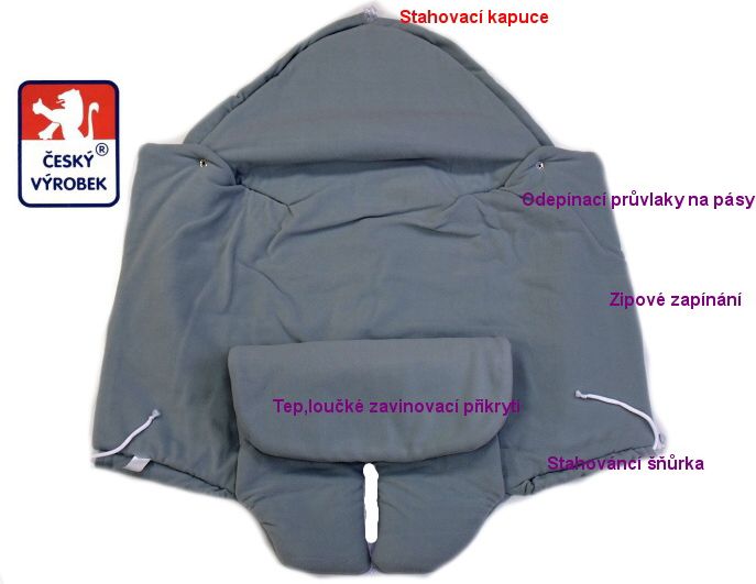 Zimní fleece fusak do kočárku/autosedačky Dětský svět, fialový - obrázek 3