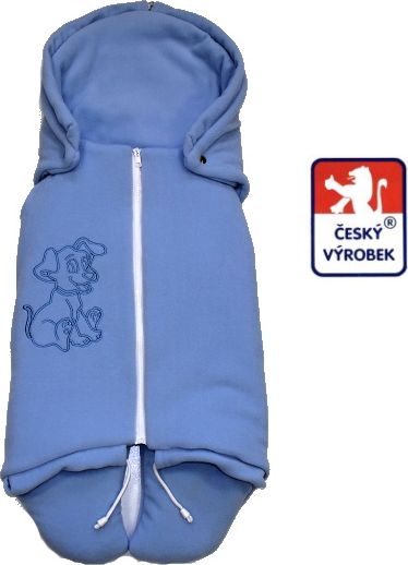 Zimní zavinovačka do autosedačky Dětský svět modrá s výšivkou - obrázek 1