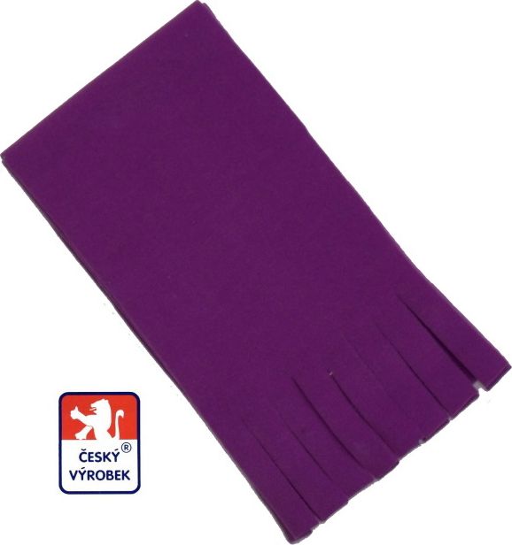 Kojenecká zimní šála Dětský svět fleece s prostřihem fialová - obrázek 1