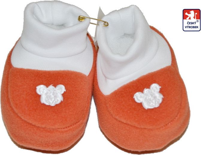 Kojenecké papučky, Dětský svět, fleece, cihlové - obrázek 1