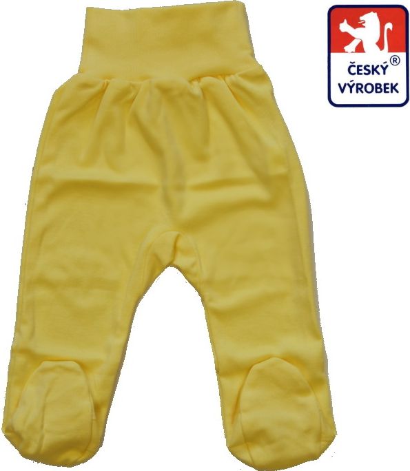 Bavlněné kojenecké, dětské polodupačky světle žluté vel.86 - obrázek 1