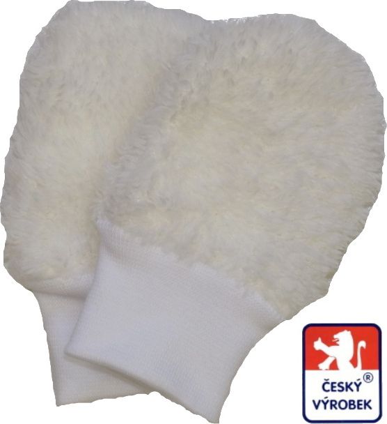 Dětské/kojenecké rukavičky ťapky Lama, krémové vel.1 - obrázek 1