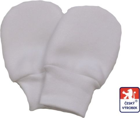 Dětské/kojenecké rukavičky ťapky fleece, bílé vel.1 - obrázek 1