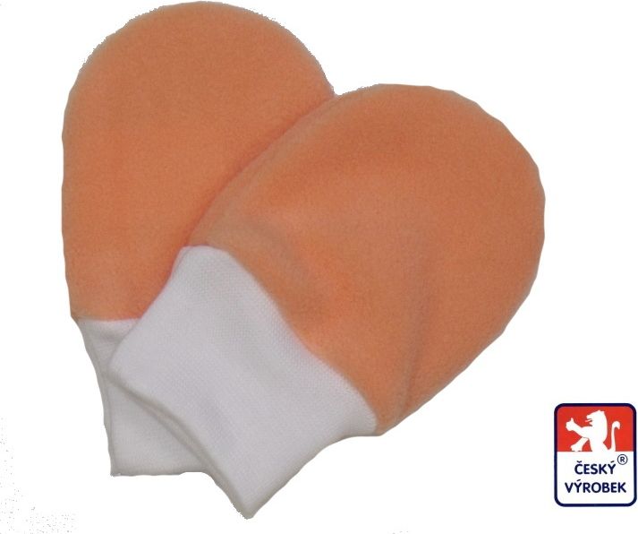 Dětské/kojenecké rukavičky ťapky fleece, oranžové vel.1 - obrázek 1