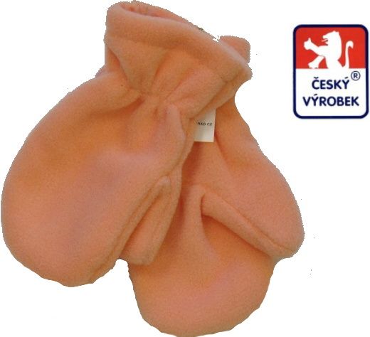 Dětské/kojenecké rukavičky s palečkem fleece, oranžové vel.1 - obrázek 1