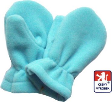 Dětské/kojenecké rukavičky s palečkem fleece, tyrkysové vel.1 - obrázek 1